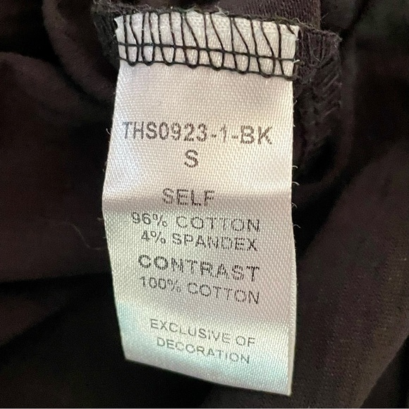 THML Black Multicolor Embroidered Puff Sleeve Top Blouse Women’s Size Small - Picture 5 of 9